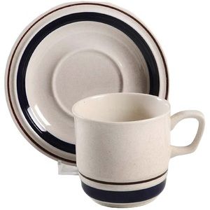 Chateau Cobalt Blue by YAMAKA 
Flat Cup & Saucer Set